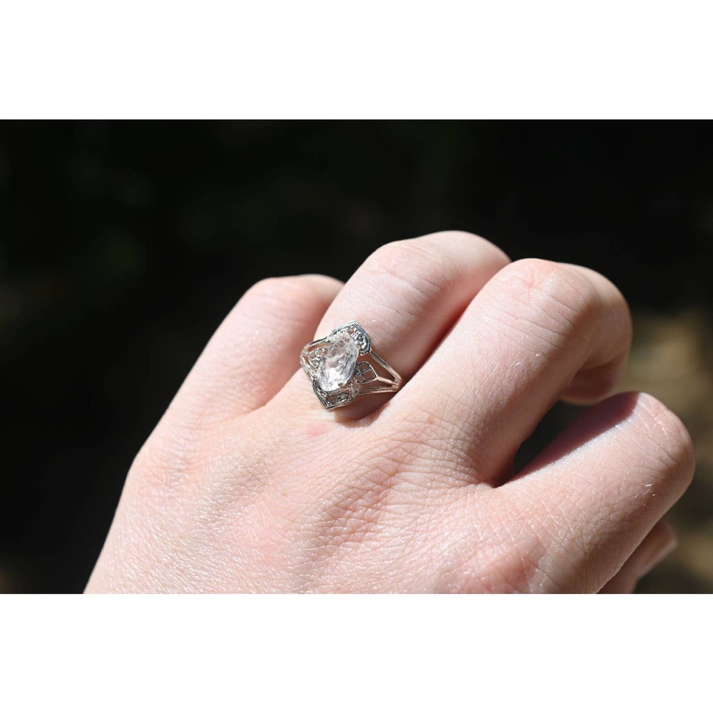 Raw Stone Ring Alternative Engagement  Natural Uncut Gemstone